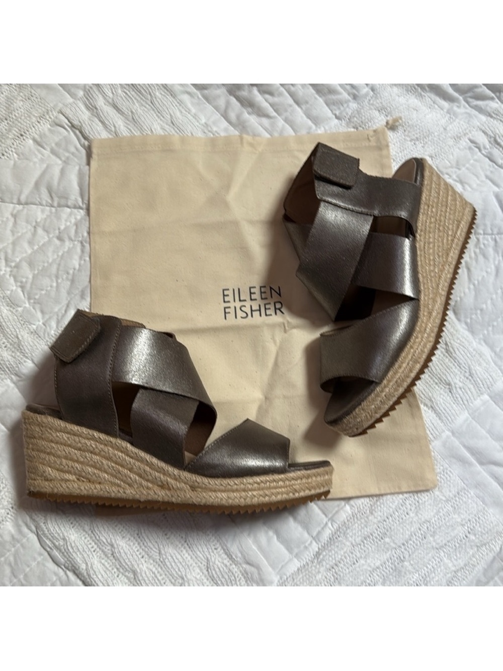Eileen Fisher Willow Espadrille Wedge Sandals